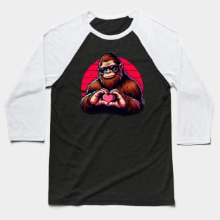 Bigfoot Sasquatch Lover Vintage Valentine's Day Romantic Baseball T-Shirt